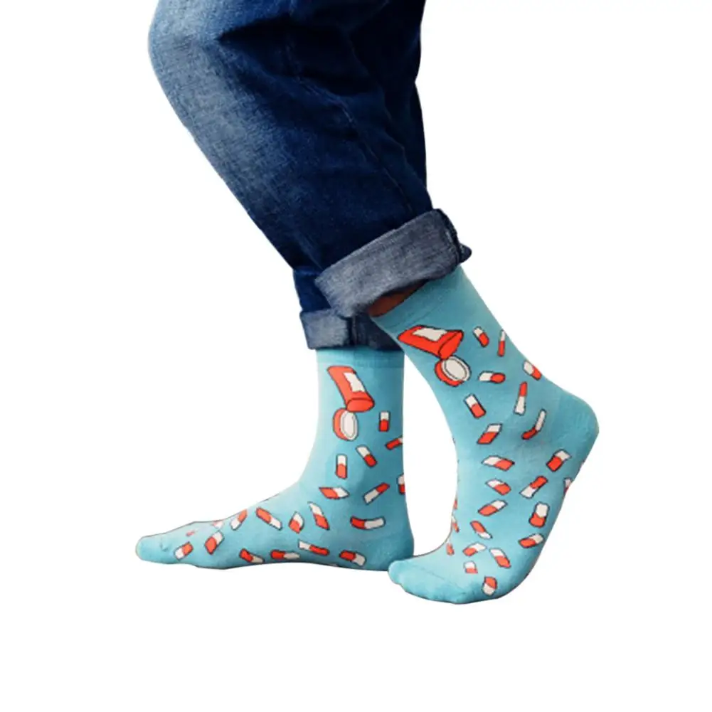 

Men Women Creative Pill Pattern Unisex Adult Sock Elastic Cotton Couple Long Socks
