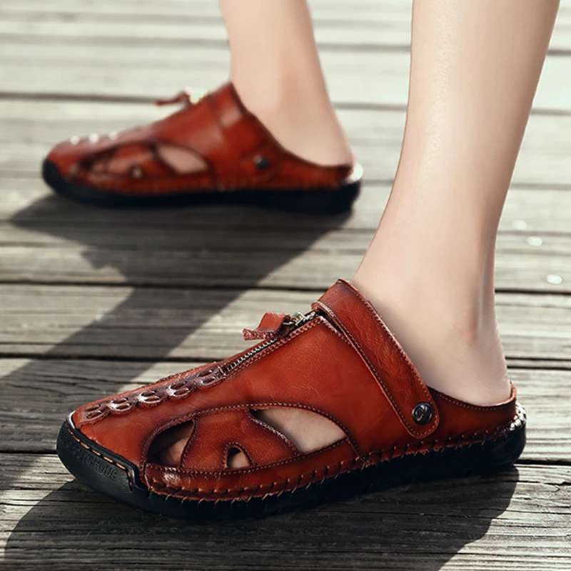 

Для мужчин s; Уличные сандалии; Sandalias De Verano Hombre Sandalia Rasteira Sandles Zapatos Mujer для Для мужчин Cuero; Сандалии; Сезон лето; Обувь на плоской подошве пляжные