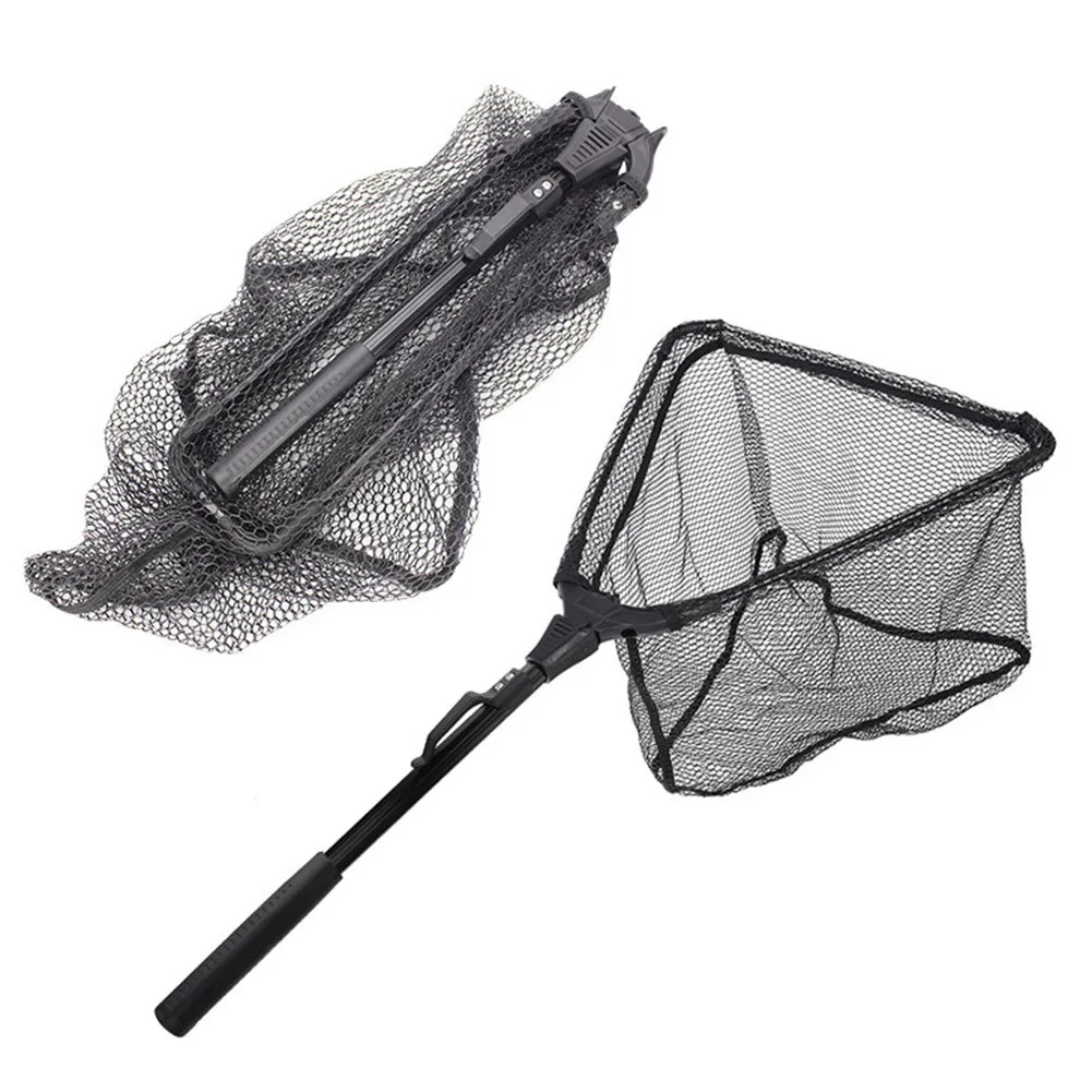 

Fly Fishing Landing Net Telescopic Foldable Retractable Pole Folding Release Net Triangle Net Soft Mesh Nylon For Kayak Boat