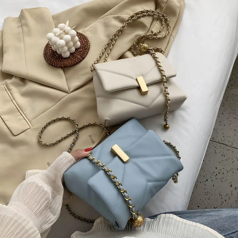

High Sense Female Bag 2021 New Shoulder Bags Trendy Texture All-match Messenger Bag Summer Western Style Chain Bags