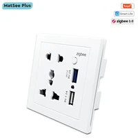 tuya zigbee universal wall socket 10a usb charge timing remote control signal repeater extender works with alexa google home