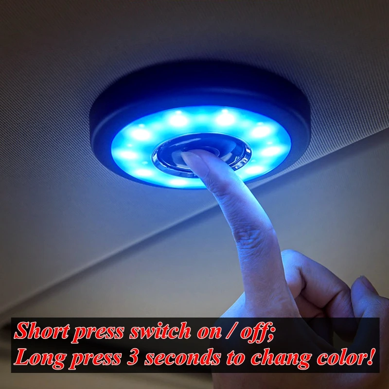 Yituancar 3 Colors Change LED Decorative Atmosphere Dome Roof Light Rechargeable Car Styling Interior Reading Trunk Floodlight | Автомобили