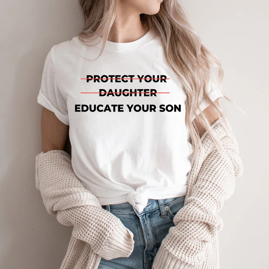 

Feminist Shirt Educate Your Son T-shirt Women Empowerment Human Rights Shirts Ruth Bader Ginsburg Tee Girl Power Tops