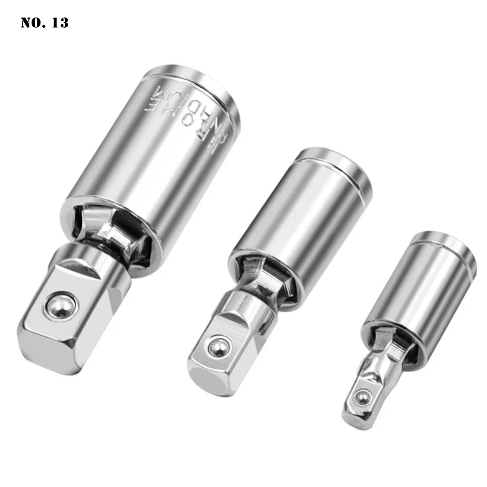 

1/4" 3/8" 1/2" Universal Joint Set Ratchet Angle Extension Bar Socket Adapter Manual and Pneumatic Bendable Adapter Socket Tools