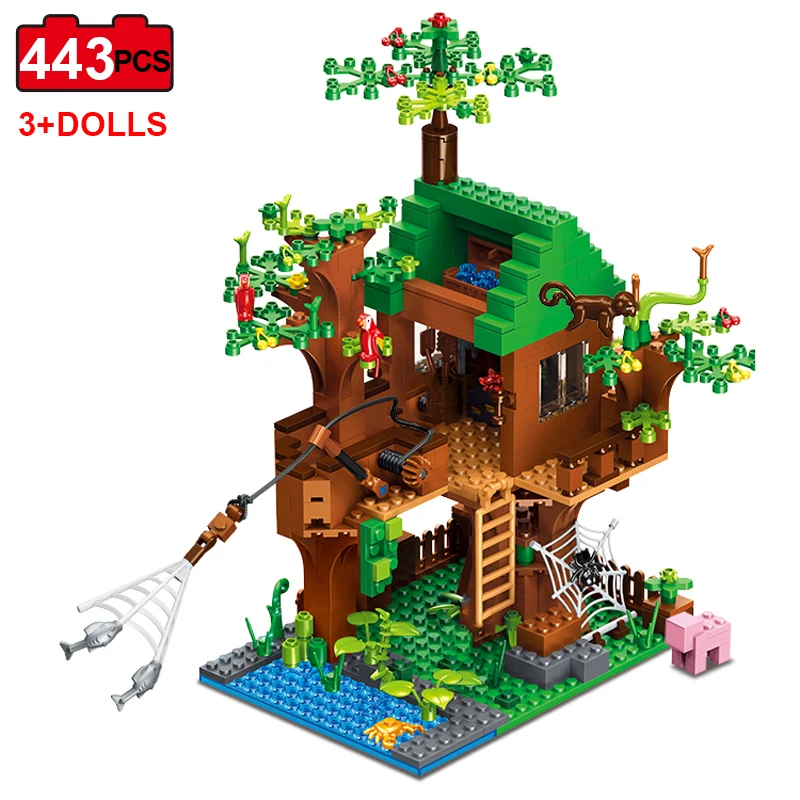 Строительные блоки совместимые с Lepining My world Tree House набор кирпичей деревьями