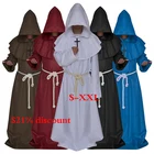 Унисекс костюм волшебника Хэллоуин косплей средневековый монах фриар халат христианский Костюм Искусственная одежда плащ накидка Новинка