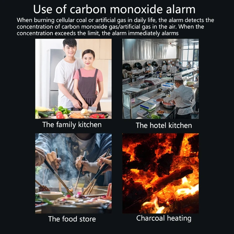 

CO GAS Leak Carbon Monoxide Detector LPG Natural CH4 Methane Combustible Leakage Coal Alarm Sensor
