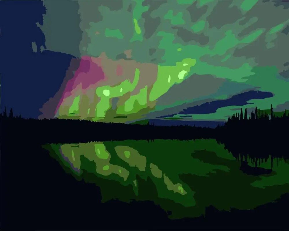 Озера Аврора декорации DIY картина по номерам настенные картины акриловые для