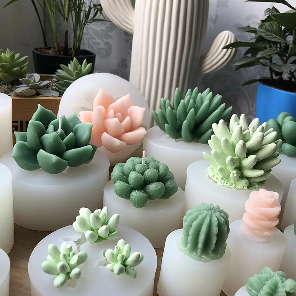 WIILII суккуленты растения силиконовая форма искусственный торт 3D фотосвеча