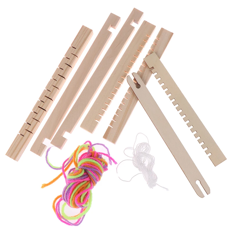 

Mini DIY Traditional Wooden Weaving Toy Loom Handmade Knitting Machine With Accessories For Kids Children Knitting Loom