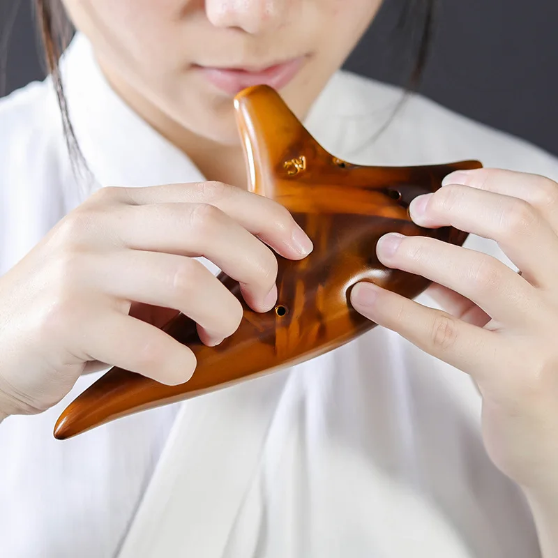 12 отверстий Копченый ожога флейта окарина альт C керамический музыкальный