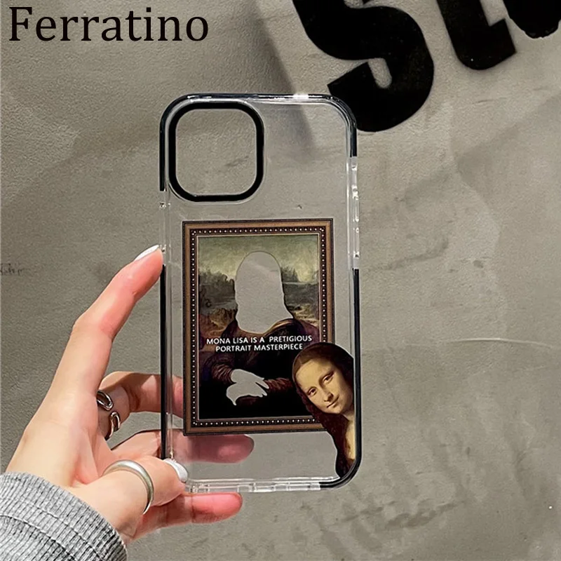 

Funny Oil Portrait Clear Shockproof Phone Case For iPhone 12 11 Pro Max XR X XS Max 8 7 Plus SE2020 Fashion Silicone Cover Funda