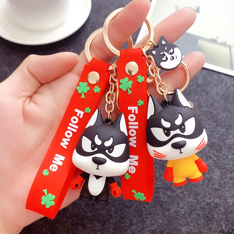 

Cartoon Huskie Keychain Cute Dog Cool Key Chain Girl Bag Pendant Accessories Keyring Boy Children Gift