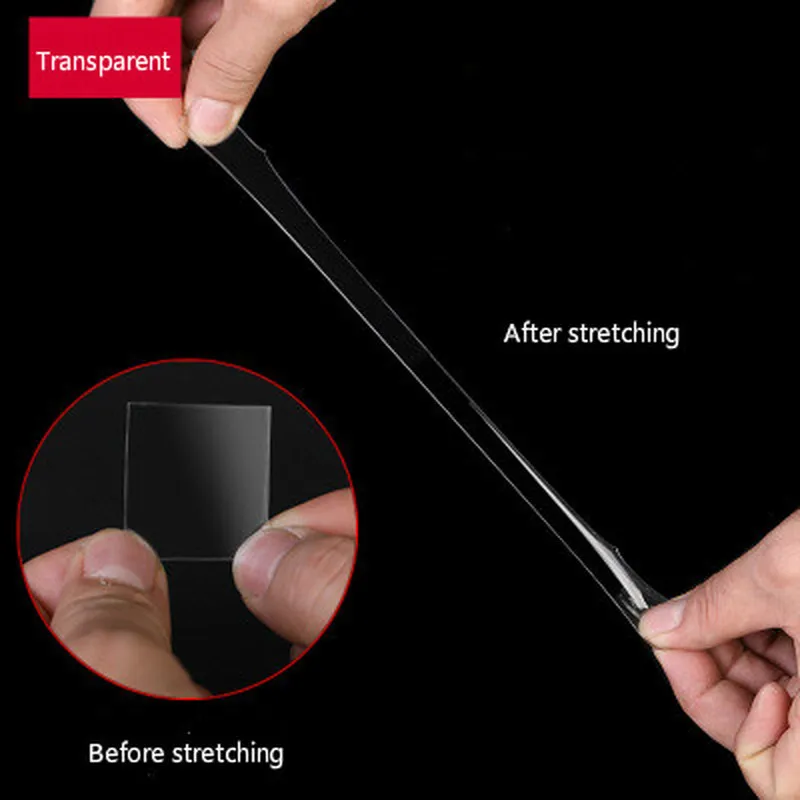 Нано-лента 1 м/3 м/5 м Двусторонняя прозрачная многоразовая водонепроницаемая