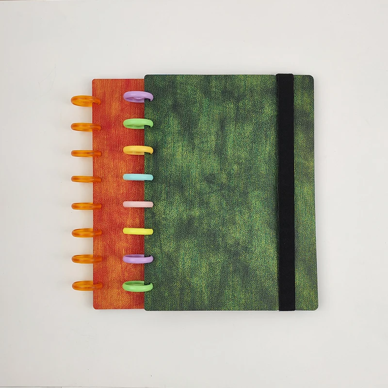 Mushroom Hole A5 Notepad Loose-leaf Notebook Cover Binding Discs Elastic Strap It Can Be Disassembled At Will Supplies | Канцтовары для