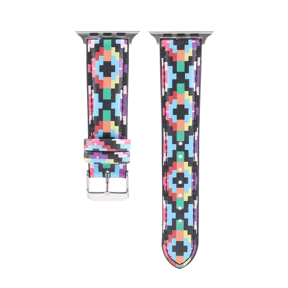 Ремешок кожаный с мраморным узором для Apple Watch Band Series 6 SE 5 4 3 модный браслет Iwatch 40 мм