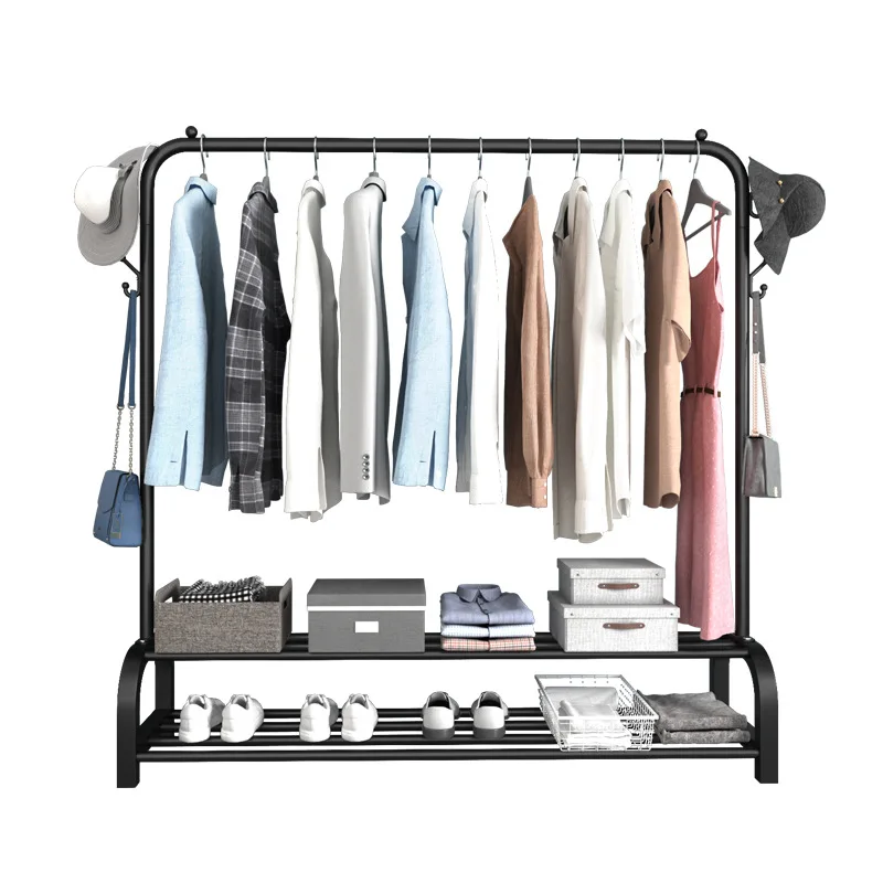 

Single Pole Clothing Rack Floor Metal Clothes Hanger Balcony Drying Rack Bedroom Wardrobe Closet Organizer Stand Matte Coat Rack