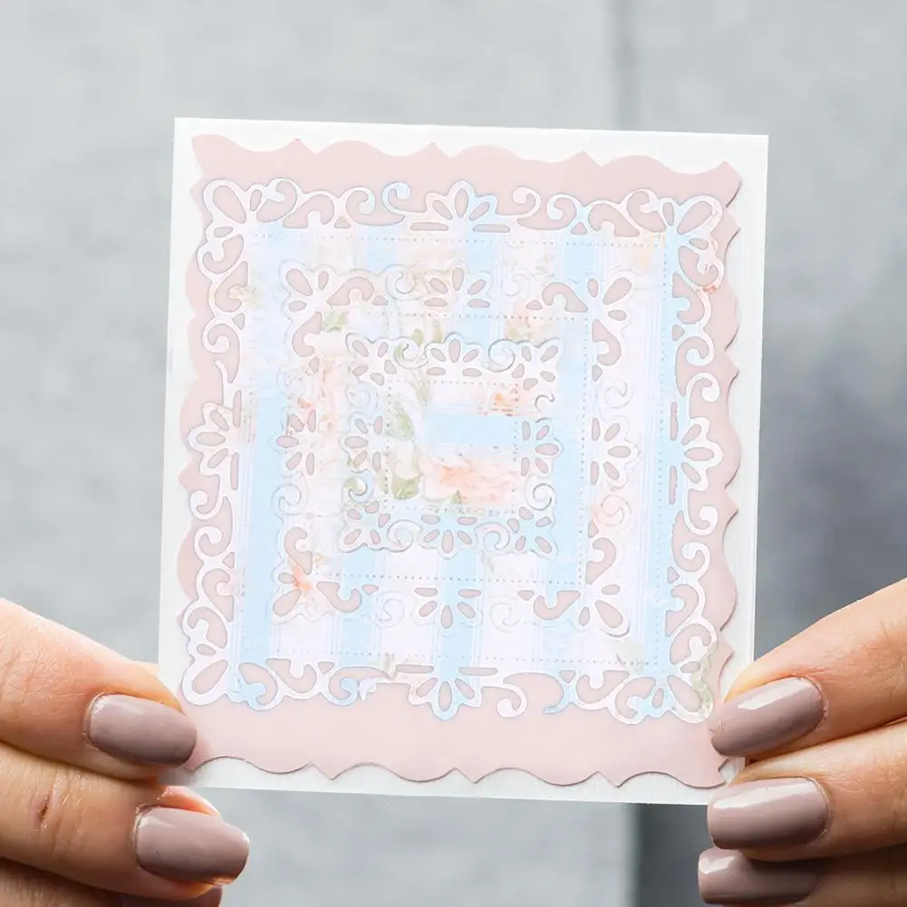 

Curves Border Frames Dies Square Card Making Scrapbooking Metal Crafts Layering Metal Cutting Dies Handmade Greeting Card