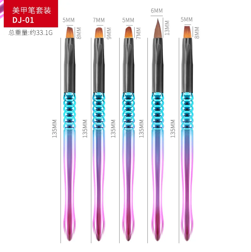

French Stripe Nail Art Liner Brush Set 3D Tips Manicure Ultra-thin Line Drawing Pen UV Gel Brushes Painting Tools