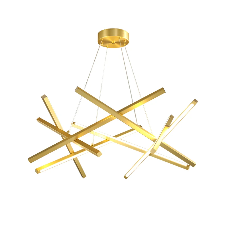 Постмодернизированная золотистая/черная светодиодная люстра роскошный