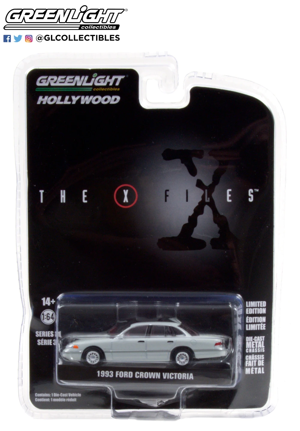 

GREENLIGHT CARS 1:64 The X-Files 1993 Ford Crown Victoria - Washington DC plainclothes car Collect alloy die-casting car model