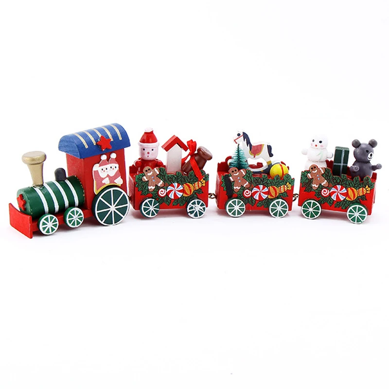 Рождественская игрушка автомобиль дети подарок деревянный мультфильм Санта