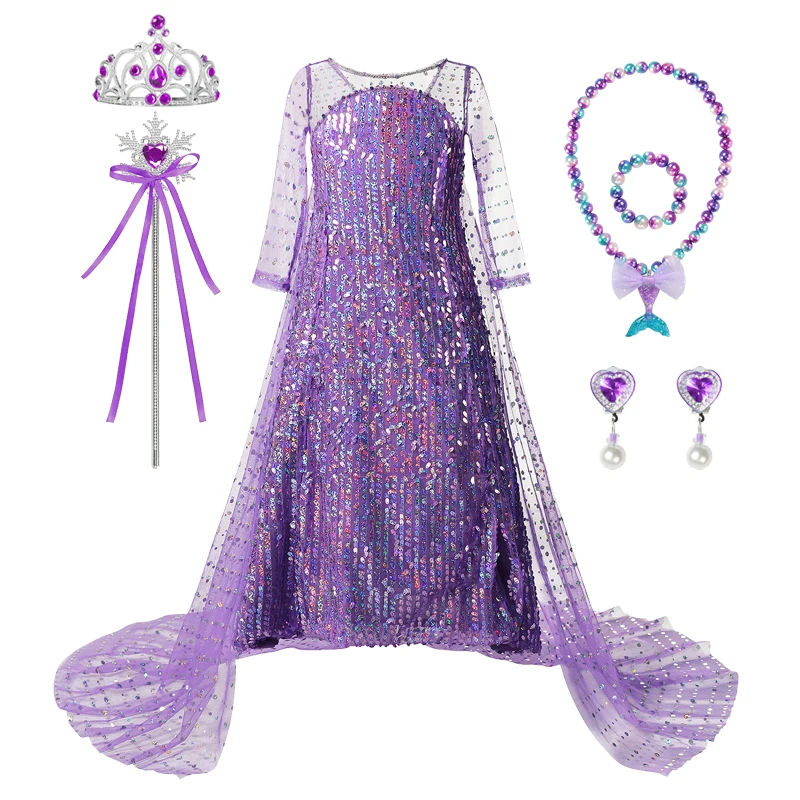

Elsa Girls Dress Princess Dresses Teenagers Kids Dresses For Girls Children Clothing Anna Elsa Party Snow Queen Cosplay