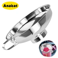 anaeat 1pc food grade stainless steel wide mouth canning funnel hopper filter kitchen tool