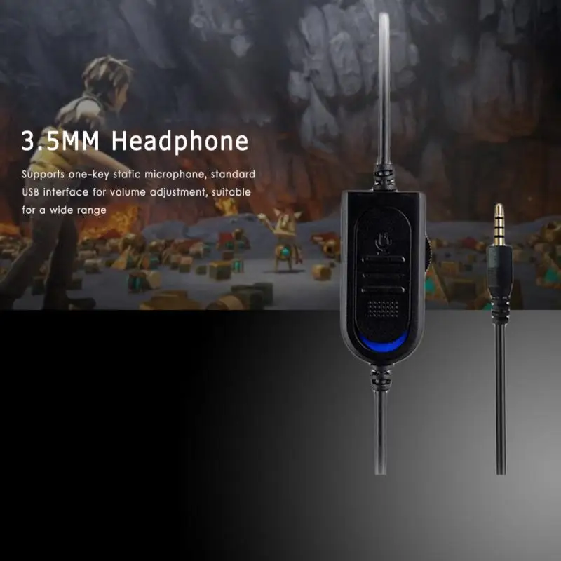 

Gamer Wired Headset With Mic For PC Earphones Heavy Bass Headphones HiFi Gaming Headset