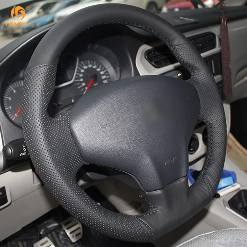 MEWANT черная искусственная кожа Чехол рулевого колеса автомобиля для Citroen Elysee C-Elysee