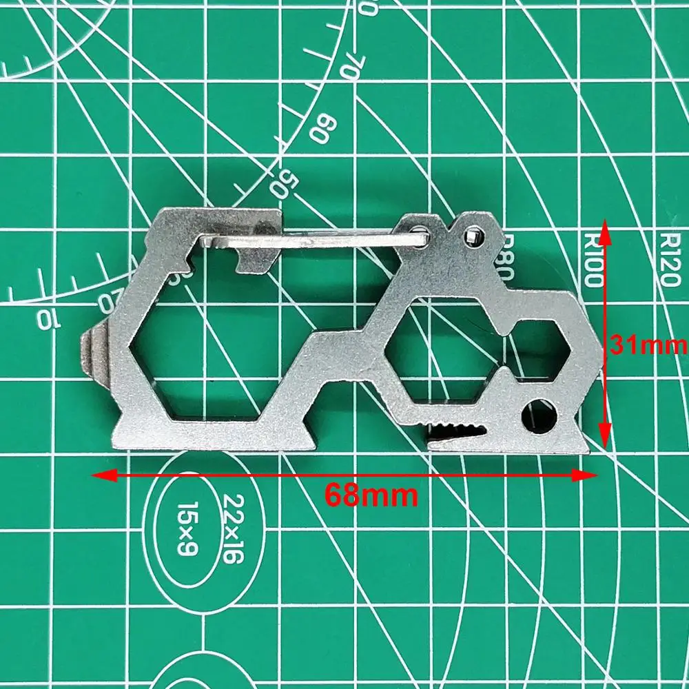 

High Carbon Steel Carabiner Multitool with Screwdriver Wrench for Camping Hiking Survival Travel Backpacking Outdoor Sports