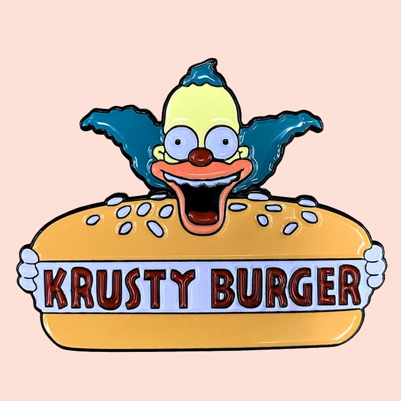 

ZF1650 Eat Burger Cartoon Icons Style Metal Enamel Badge Buttons Brooch Anime Lovers Denim Shirt Lapel Pins