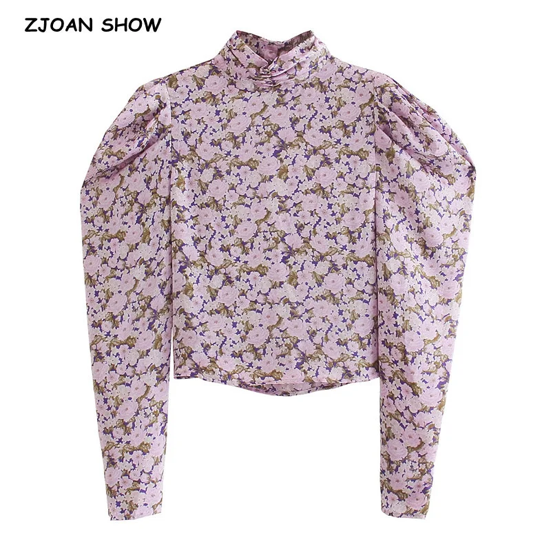 Женская винтажная рубашка с рюшами фиолетовая блузка во французском стиле