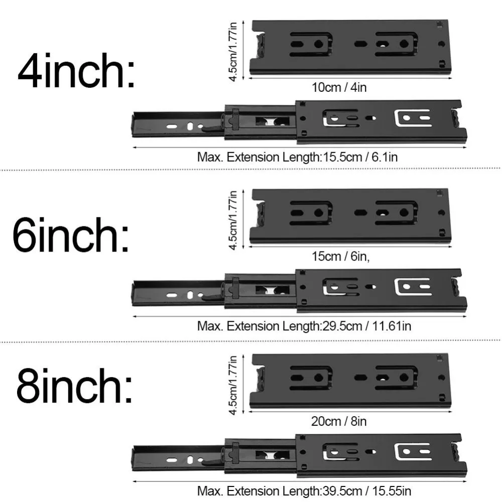 2 шт./лот мини направляющие для выдвижных ящиков короткая стальная направляющая
