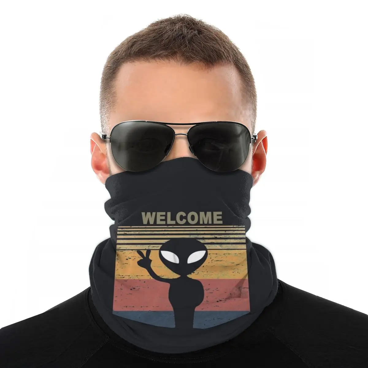 

Welcome I Bring Peace Magic Scarf Half Face Mask Unisex Halloween Neck Gaiter Seamless Bandana Dustproof Headwear Cycling Hiking
