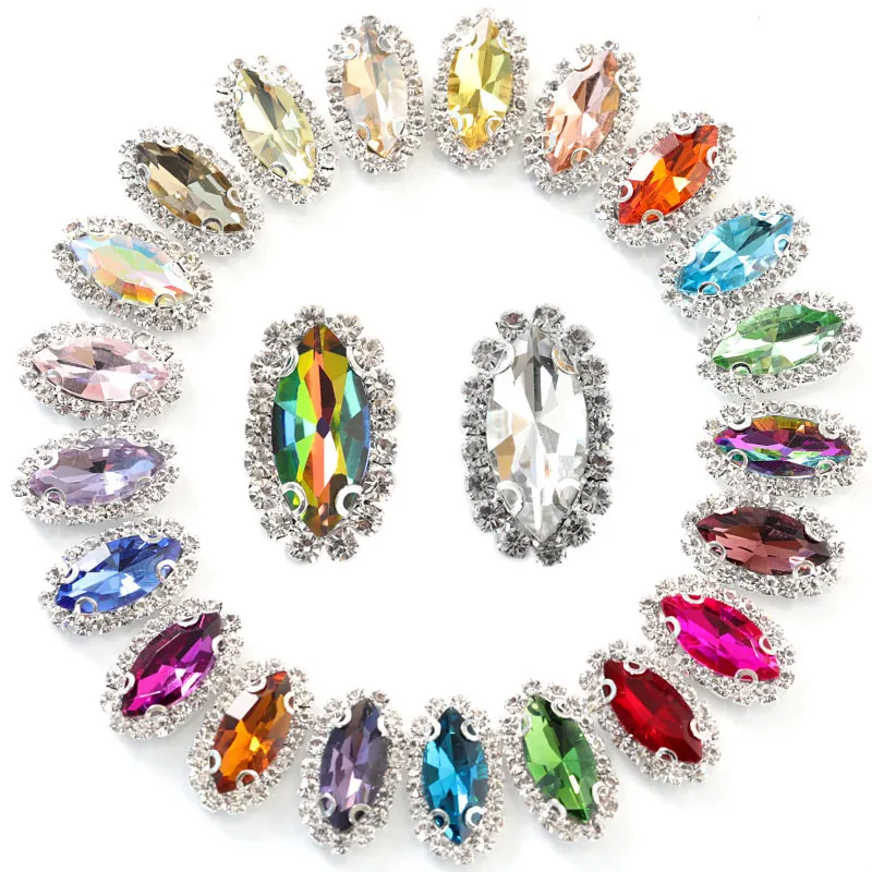 20 шт. стразы с плоской задней поверхностью s-образный лист пришивные конский глаз