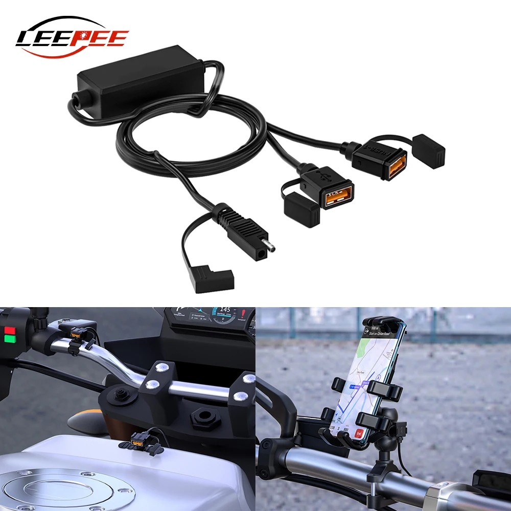 

USB Motorcycle Charger Quick Charging 3.0 Electronics Splitter SAE Interface Universal Motorbike Accessories Waterproof 12V 24V