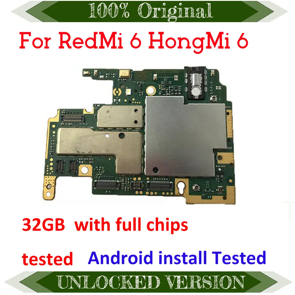 Материнская плата TDHHX полностью Рабочая для RedMi 6 HongMi 100% разблокированная