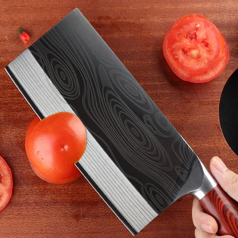 Liang Da 8 дюймов нож мясника из нержавеющей стали Pro кухонная деревянная ручка для