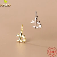 925 sterling silver zircon aircraft charms 18k gold diy bracelet necklace pendant accessories fashion jewelry wholesale