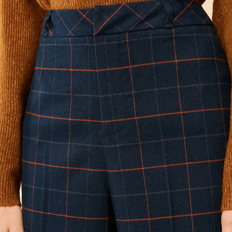 Vero Moda Новые брюки женские поступления повседневные клетчатые широкие укороченные брюки | 31836J528