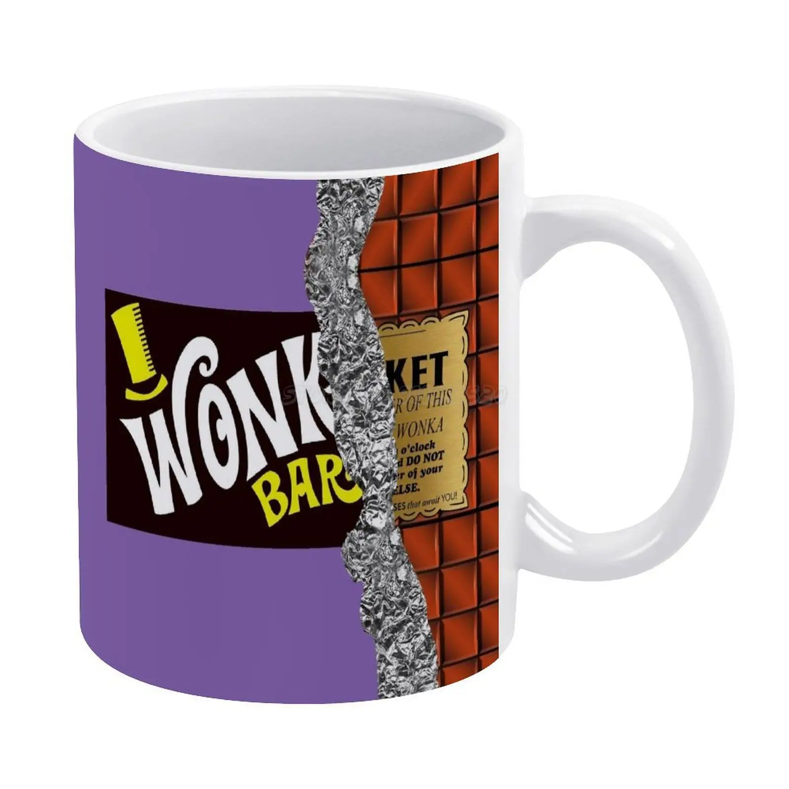 Wonka's Золотой билет белая шоколадная кружка 11 унций забавная керамическая для