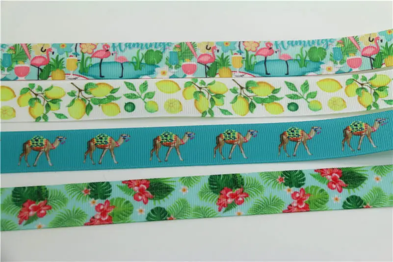 DHK 7/8 'ɵ ярдов цветы с рисунком плодового дерева для напечатан Grosgrain ленты
