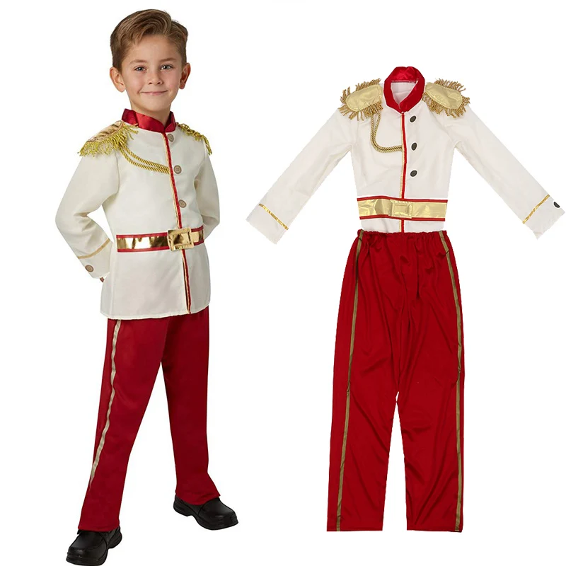 

Kids Middle Ages Noble Royal Charming Prince Handsome Boy Prince Charming Costume Set Carnival Party Halloween Cosplay Costumes