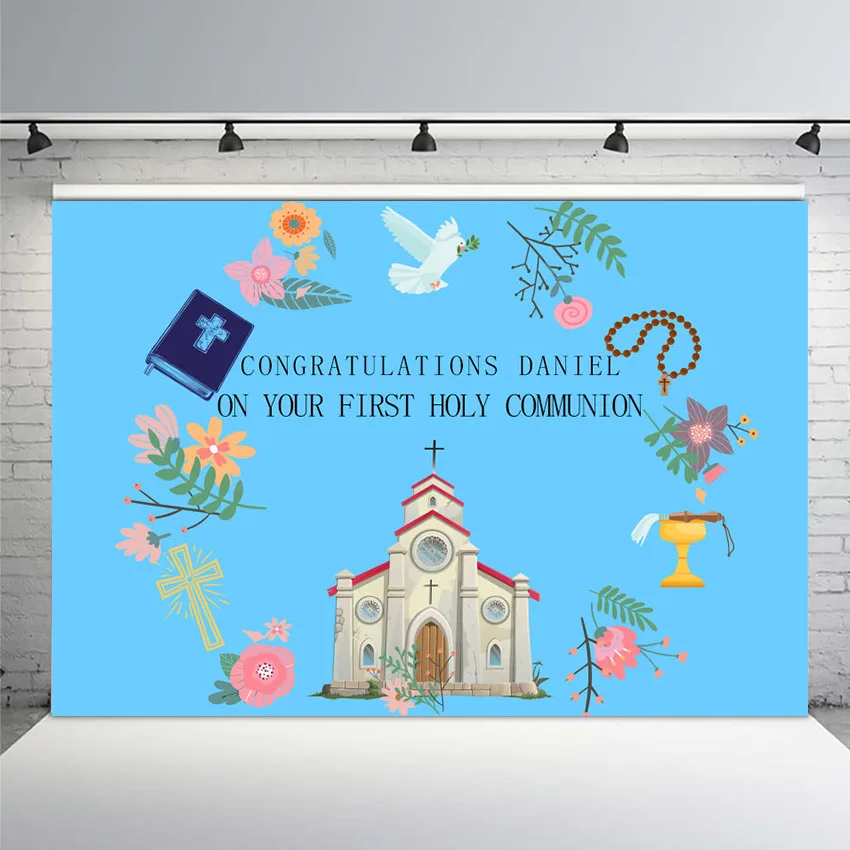 

Photography Background God Bless First Holy Communion Baptism Christening Baby Shower Birthday Backdrop Photo Studio