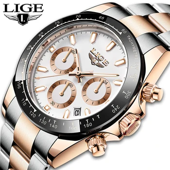 2022 New LIGE Sports Men Watches Top Brand Luxury 316L Stainless Steel Quartz Watch Men Fashion Waterproof Chronograph Relogio Other Image