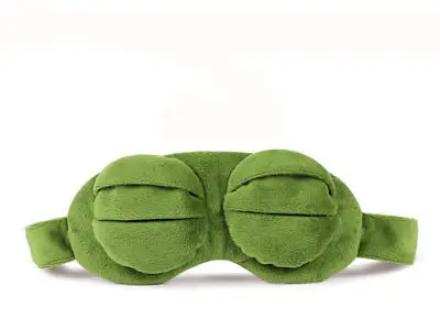 Soft Plush Sleeping Eye Mask Travel Sad Frog Padded Rest Aid 3D Blindfold Kid Adult Patch Relax Massager | Дом и сад