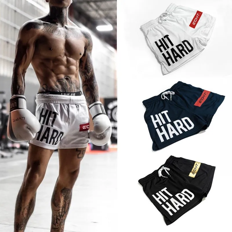 

2021 New Quick-Drying Sports Shorts Men's Mesh Stretch Fitness Outdoor Training Muay Thai Shorts Breathable MMA Boxing Shorts