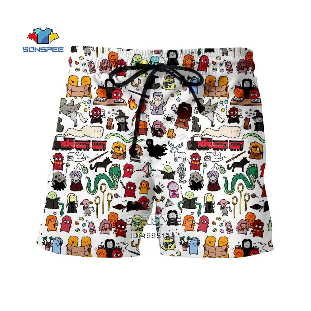 

SONSPEE Hayao Miyazaki 3D Printing Shorts Fashion Men's Women's Full-length Sports Harajuku Casual Pants Funny Funny Cute Cartoo