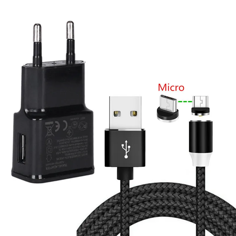 Настенное зарядное устройство 5 В 2 А Магнитный зарядный кабель Micro usb для